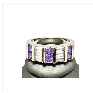 0.78 ctw Amethyst and White Sapphire Ring